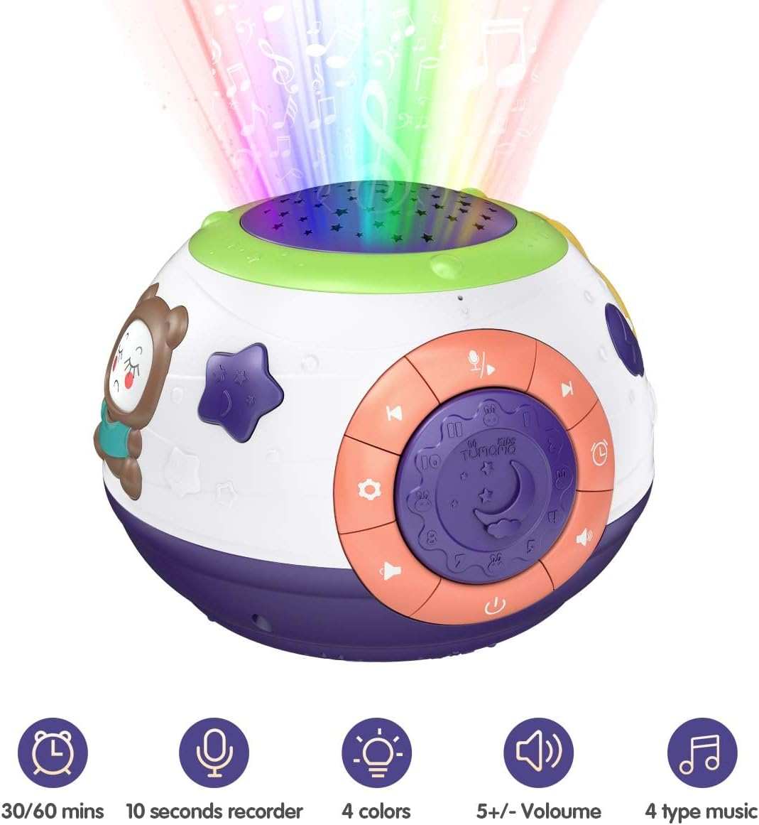 <tc>Nachtlicht Sternenhimmel Projektor mit Musik & Timer für Babys</tc>