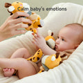 Infant's comfort with soft teething ring giraffe rattle toy