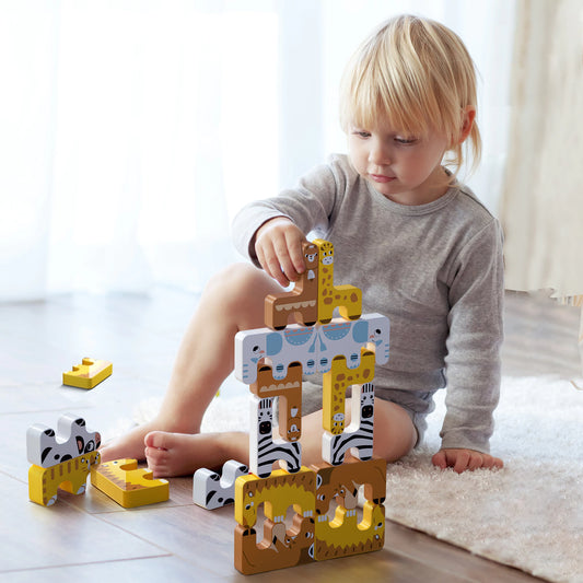 Montessori animal balance blocks set for toddlers