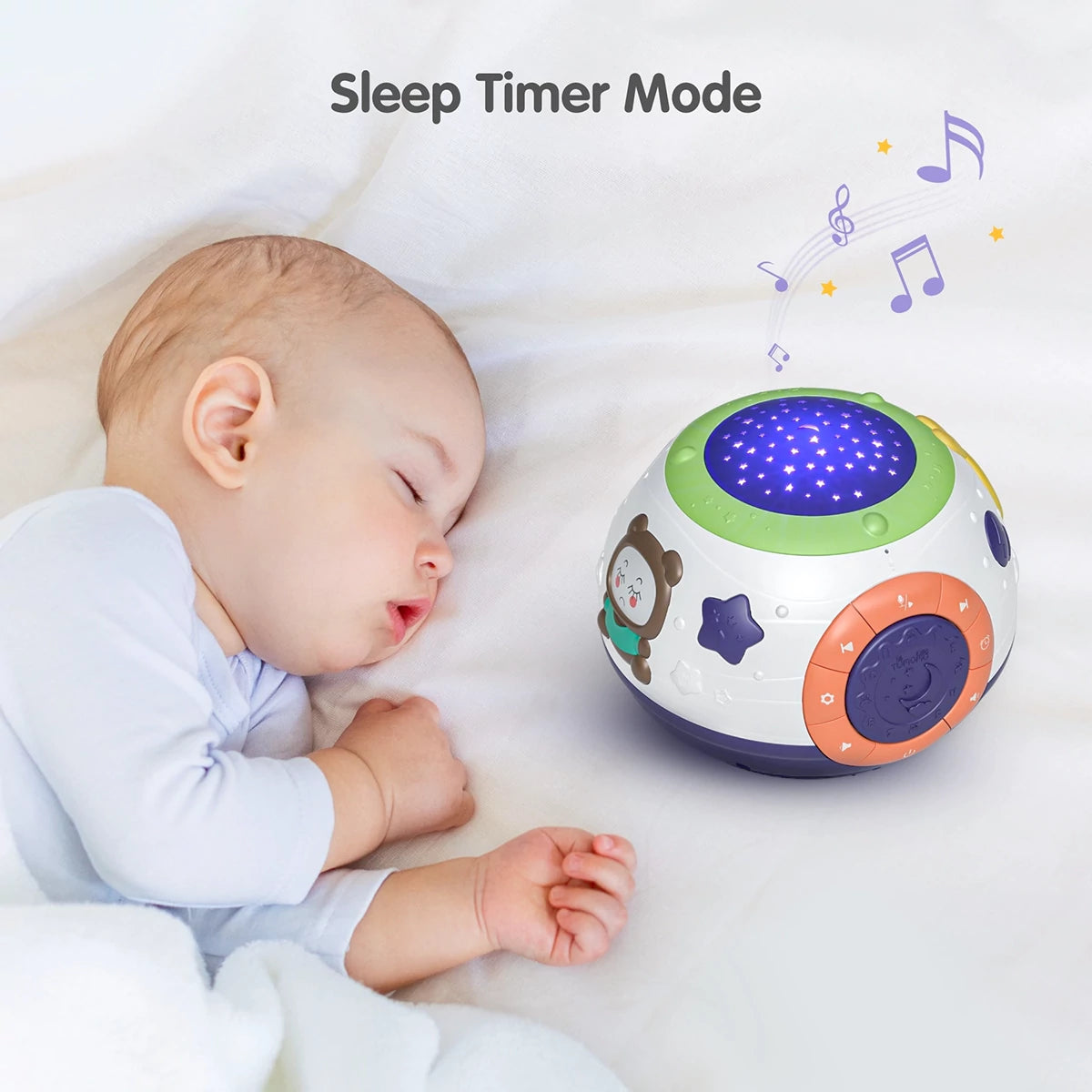 <tc>Nachtlicht Sternenhimmel Projektor mit Musik & Timer für Babys</tc>