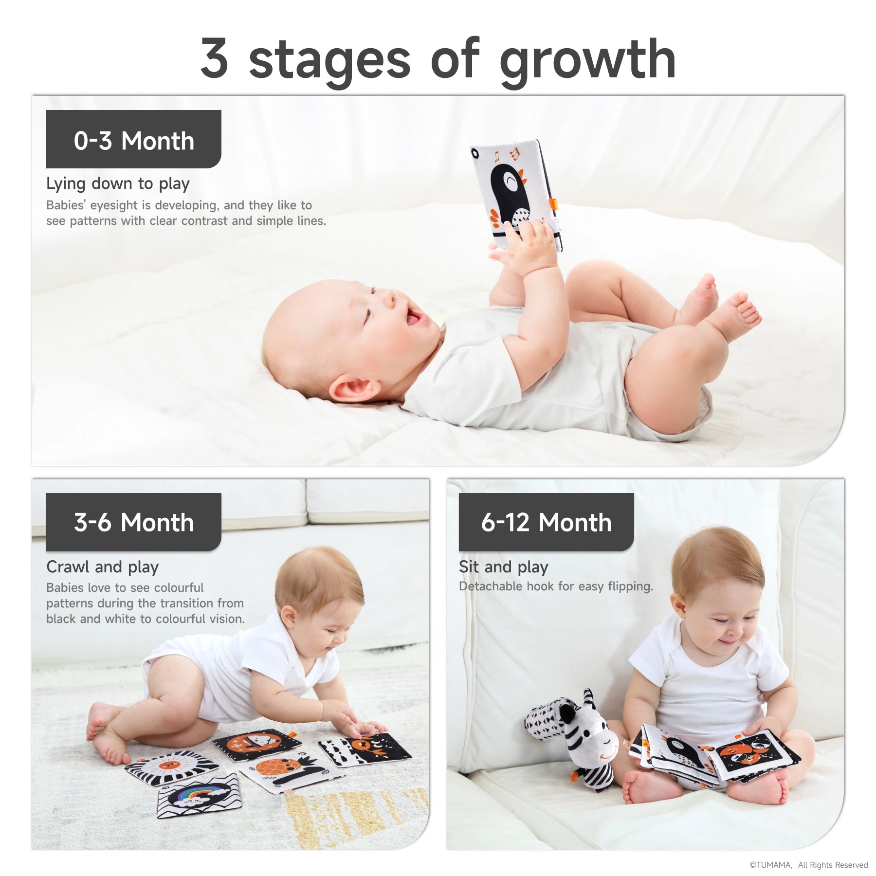 <tc>Kontrast-Spielzeug für Baby mit Stoffbuch, Rassel & Spiegel</tc>