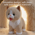 Plush cat toy featuring bright eyes, soft tail, and vivid tongue.