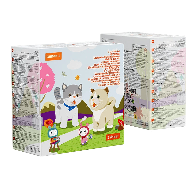 Interactive Plush Walking Cat Toy Set with Remote Leash, Singing, Wagging Tail, and Realistic Pet Features