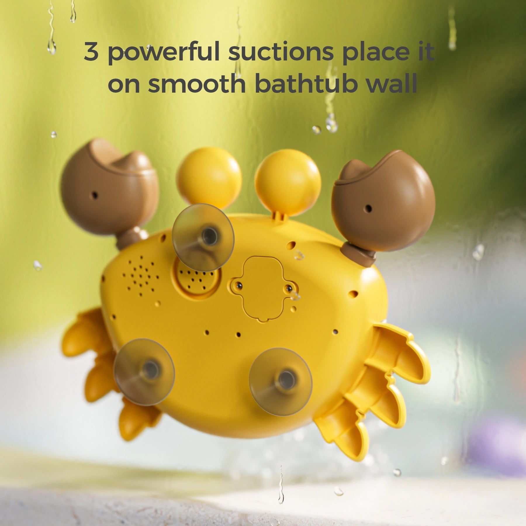 Toddler-friendly bath toy crab with automatic bubble maker