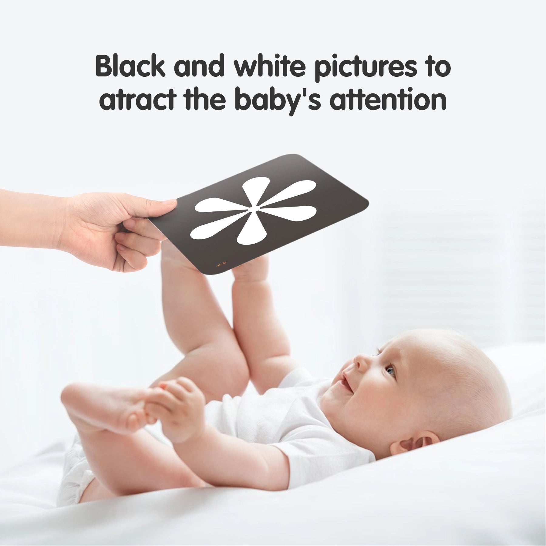 Visual stimulation cards with black and white flashcards for newborns