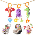Babyspielzeug, hängendes Plüschtier für Kinderbett, Kinderwagen, Autositz, weiche Babyrassel, Beißring, Seepferdchen, Oktopus, Hummer, Spielzeugset für Neugeborene ab 0 Monaten