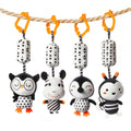 plush hanging rattles cow owl penguin bee 