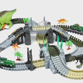 Manually-splicing-Dinosaur-toys-race-track