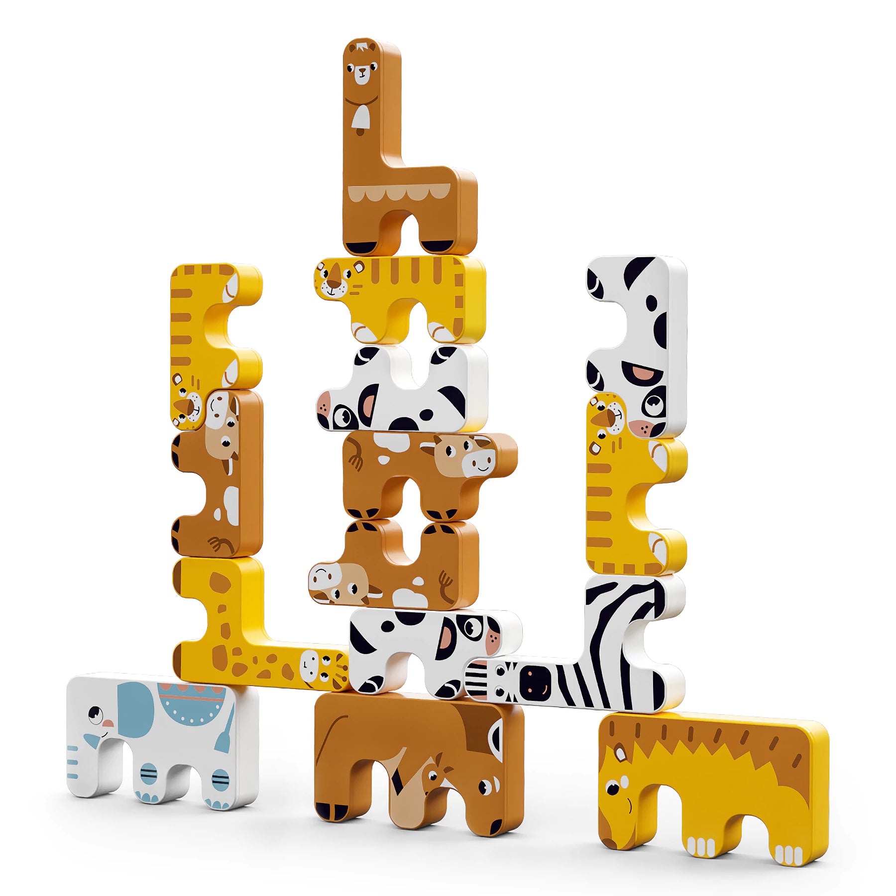 Montessori animal balance blocks set for interactive play